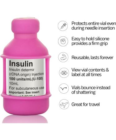 VIAL SAFE Insulin Bottle Protector Case 4-Pack - Reusable Silicone Sleeve for Diabetes, Durable & Flexible - Short Size, Multicolored - Buy Online on GoSupps.com