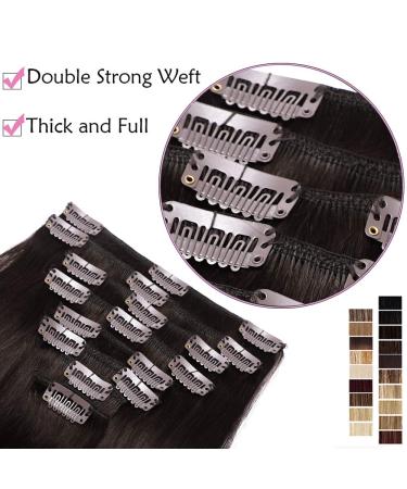 Clip-In Real Hair Extensions - 100% Remy Dark Brown #2 20 (50cm) Double Set - Perfect for Parties - 150g - Buy Online on GoSupps.com