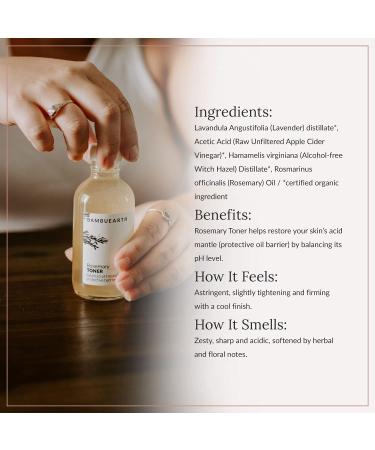BambuEarth Rosemary Witch Hazel Toner - Alcohol-Free, Organic Ingredients for pH Balance - Women's Facial Toner for Skin Tone - Regular Size - Buy Online on GoSupps.com