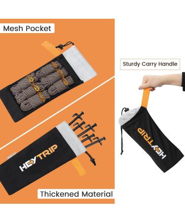 HEYTRIP 10PCS 12Inch Heavy Duty Tent Stakes with Reflective Guy Lines and Storage Bag - Ideal for Outdoor Camping and Canopy Tents - Buy Online on GoSupps.com