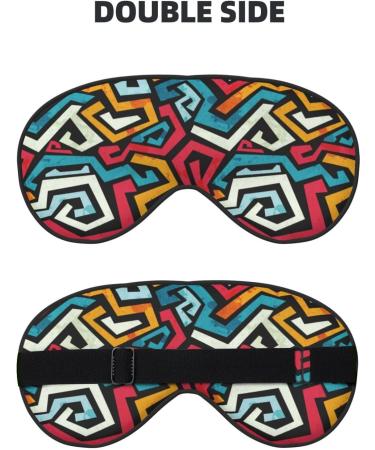 Geometry Print Sleep Eye Mask - Soft Blindfold with Elastic Strap for Travel & Night Sleep - Buy Online on GoSupps.com