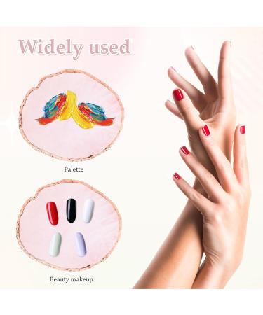 Nail Art Palette - Pink Resin Color Palette for Manicure & Makeup with Gold Edge | Perfect Mixing Tool for Cosmetics - Buy Online on GoSupps.com