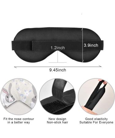 Hasikirky Light Blocking Eye Mask - Adjustable Unisex Travel Yoga Meditation Sleep Mask - Gray Rabbit Design - Buy Online on GoSupps.com
