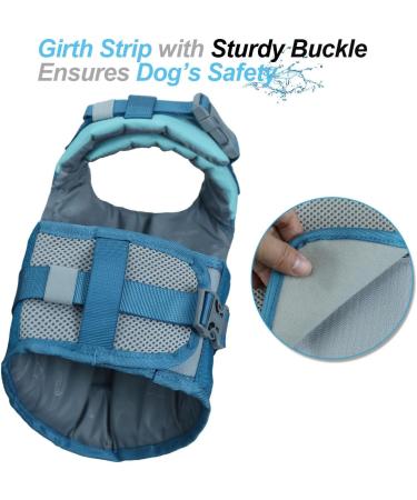Vivaglory Sports Style Dog Life Jacket - Adjustable & Durable Excellent Buoyancy for Small Dogs Cyan XS (43-51 cm Chest) - Buy Online on GoSupps.com