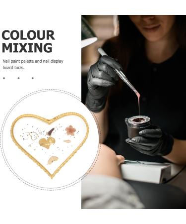 NOLITOY Heart Shaped Resin Nail Art Palette | Golden Edge Mixing Colors Tray for Nail Painting & Cosmetology - Buy Online on GoSupps.com
