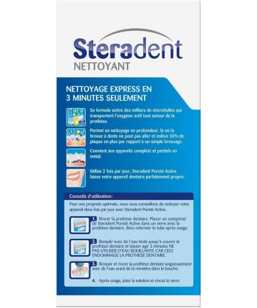 Steradent Maxi Format Nettoyant pour Proth se Dentaire 128 Unit (Lot de 1) - Buy Online on GoSupps.com