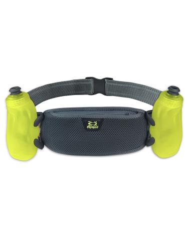 Amphipod Runlite 10K Hydration Belt for 2 Bottles 600 ml Steel/Green 21 oz