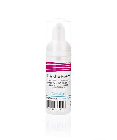 Hand-E-Foam Alcohol Free Foaming Hand Sanitizer Travel Size 1.7 Ounce - Vitamin E Enriched Moisturizing Formula - No Rinse Non Drying Non Sticky Foam Hand Soap - First Aid Antiseptic Cleanser