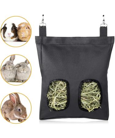 Geegoods Rabbit Hay Feeder Bag - Hanging Guinea Pig Hay Storage - Small Animal Feeding - 600D Oxford Cloth Fabric - Black - Buy Online on GoSupps.com