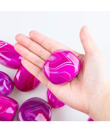 June&Ann Fuchsia Agate Palm Stones - Healing Gemstone Therapy for Chakra Balance & Meditation - Buy Online on GoSupps.com