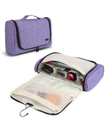 Teamoy Travel Storage Bag Compatible with Dyson Airwrap Styler Portable Travel Organiser for Airwrap Styler and Attachments Purple Style 1-- Hanging bag for hair curler Purple