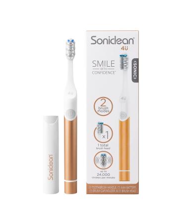 Soniclean 4U Sonic Electric Toothbrush for Adults Bronze Battery Powered Unisex-Adults