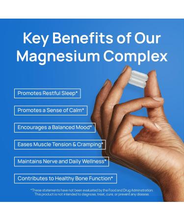 Selerb Magnesium Complex for Women and Men-Glycinate Malate Citrate Oxide Supports Calm Sleep Muscle & Energy with D3 B6 Zinc Slippery Elm & DGL Gentle on Stomach 90 Capsules - Buy Online on GoSupps.com
