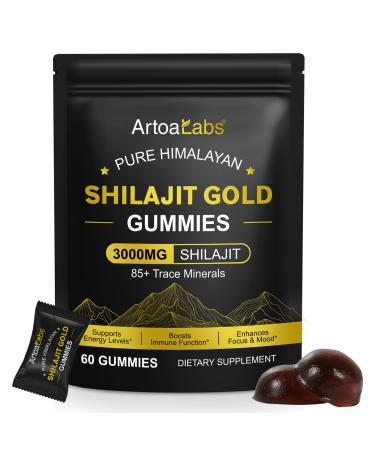 Onznoz Shilajit Gummies Pure Himalayan Gold Shilajit Gummies 3000mg 85+ Trace Elements Improve Stamina Strength & Strength Non