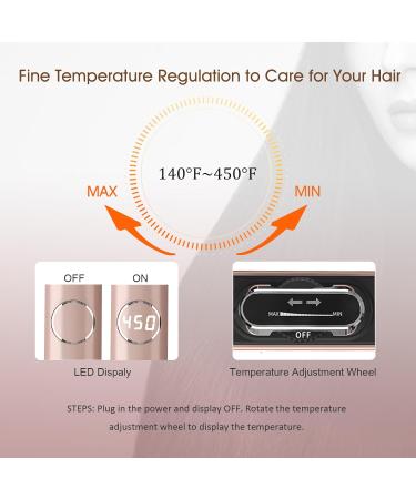 UOTEK 1.75" Ionic Hair Straightener - Portable Flat Iron for Long Hair | PTC Heating Rose Gold Finish - Buy Online on GoSupps.com