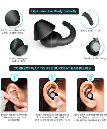 Fuduo Ear Plugs for Sleeping - 2 Pairs Super Soft Silicone Ear Plugs with Sleep Mask for Noise Reduction, Block Out Light and Noise - Perfect for Travel, Nap, Yoga, Meditation (Black) - Buy Online on GoSupps.com