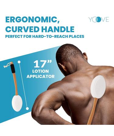 17 Long Handle Lotion Applicator for Back - Easy Reach Self Application for Body Cream, Self Tanning & Pain Relief Gels | Includes 4 Textured Pads - Buy Online on GoSupps.com