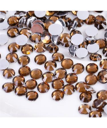 3000 Pieces SS12 3mm Flatback Rhinestones Clear Glass Round Gems Crystals for Nail Art DIY Crafts Clothes Shoes Bags (Dark Coffee)