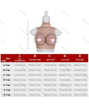 ZWSMS Silicone Breast Plate - AH Cup Fake Boobs for Crossdressers Drag Queens & Cosplay - H Cup Realistic & Comfortable - Buy Online on GoSupps.com