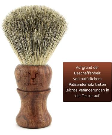 JAG Shaving Razor Brush - Elegant Sustainable Wooden Handle for Perfect Shaving - Ideal Match for Your Razor Planer - Buy Online on GoSupps.com
