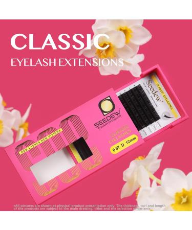 Classic Individual Eyelash Extensions - 7mm C Curl 0.15mm Lightweight Short Bottom Lashes 16 Rows/Tray for Lash Artists & Salons - Matte Black - Buy Online on GoSupps.com