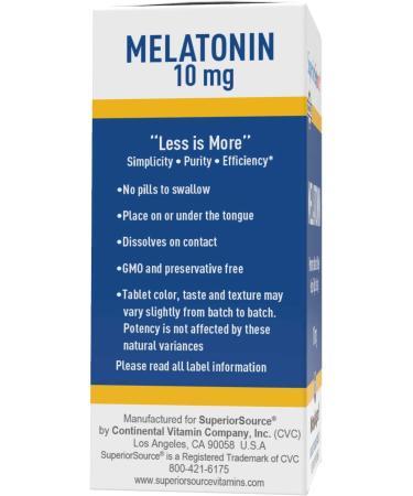 Superior Source Melatonin 10 mg - 100 MicroLingual Instant Dissolve Tablets for Sleep Support - Buy Online on GoSupps.com