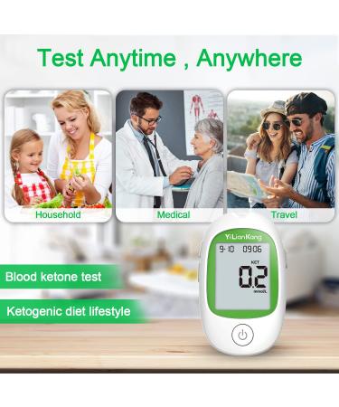 YiLianKang Blood Ketone Testing Kit: Meter, 15 Strips, Lancets, Lancing Device - Ketosis Check on Keto Diet - Fast Results Test Kit - Buy Online on GoSupps.com