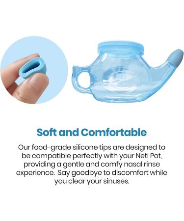 Calvana (4-Pack) Neti Pot Nasal Tips, Compatible with SinuCleanse Soft Tip Neti-Pot Nasal Rinse System, Food-Grade Silicone, BPA-Free & Latex-Free - Buy Online on GoSupps.com