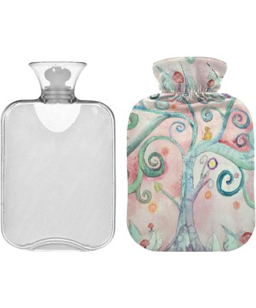 Naanle 2L Hot Water Bottle with Lid | Flower Tree of Life Design | Pain Relief & Warmth for Back Hands Feet & Neck Therapy - Buy Online on GoSupps.com