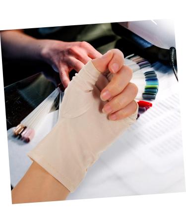 Ipetboom 1 Pair Nail Gloves Miss Touch Screen Accessories Spandex 17x8.5cm Beige - Buy Online on GoSupps.com