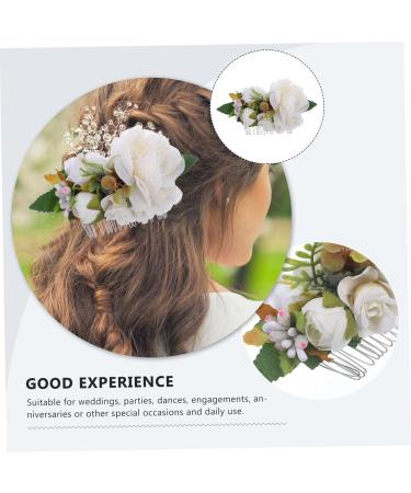 DOITOOL Flower Shape Hair Decor Bridal Hair Accessories Wedding Bride Hair Comb Silk Flower Hair Ornament - Buy Online on GoSupps.com