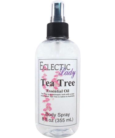 Tea Tree Essential Oil Body Spray (Double Strength) 8 ounces Body Mist for Women with Clean Light & Gentle Fragrance Long Lasting Perfume with Comforting Scent for Men & Women Cologne with Soft 8 Fluid Ounces (Double Strength)