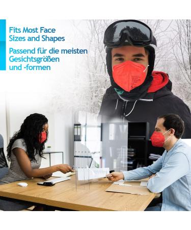 Virshields FFP2 Mask - 5 Layer PFE 94% VFE 99.99% EN 149 Certified | Red Breathing & Protective Masks - 50 Pack | Bulk Options Made in EU - Buy Online on GoSupps.com