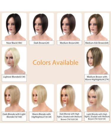 Brown Human Hair Topper 10 Inch - Medium Ash Brown (6#) - Real Hair - Thinning Hair Solution for Women - Buy Online on GoSupps.com