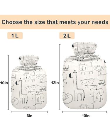 Shop Naanle 2L African Animals Heat Bottle | Transparent Hot Water Bottle for Pain Relief & Cold Therapy | Large Bed Hand & Feet Warmer - Buy Online on GoSupps.com