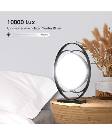 ALBINA UV-Free 10000 Lux Happy Light Therapy Lamp - 3 Color Modes, Adjustable Brightness, Timer & Memory - Home/Office Decor (Black) - Buy Online on GoSupps.com