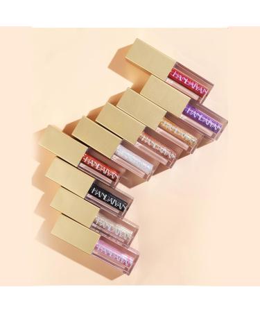 Eye Gloss Eyeshadow | 12 Colors Shimmer Eyeshadow Waterproof Long Lasting Quick-Drying Brilliant Gel Highlighter Sparkling Shimmer Eyeshadow Pochy - Buy Online on GoSupps.com