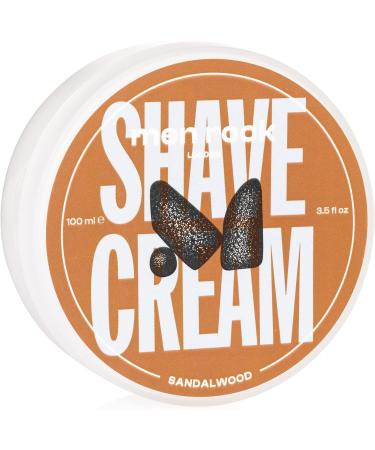 Men Rock Sandalwood Shave Cream for a Classy Wet Shaving Experience Deeply Hydrates and Nourishes Skin Cruelty Free Sandalwood and Spicy Black Pepper Fragrance 100ml