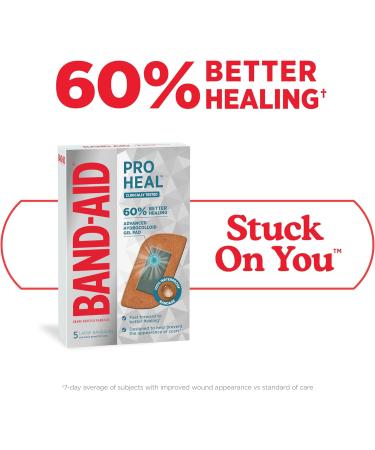 Buy Band-Aid Pro Heal Adhesive Bandages - Large Waterproof Hydrocolloid Gel Pads for Minor Wounds | Sterile First Aid | 5 ct | Fast International Shipping - Buy Online on GoSupps.com