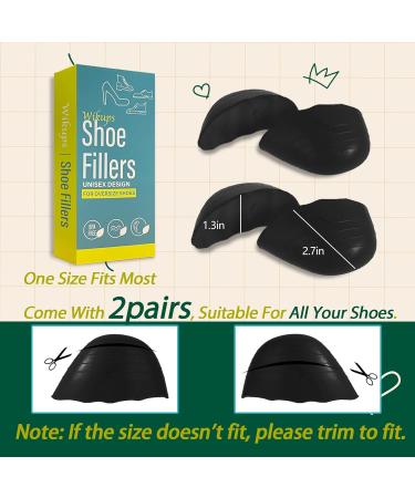 Shoe Fillers for Loose Shoes - Anti-Slip Toe Inserts for Perfect Fit | 2 Pairs Black - Buy Online on GoSupps.com