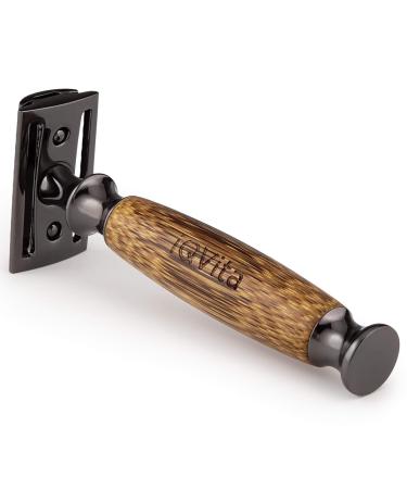 IQVITA Premium Bamboo Razor Plane - Eco-Friendly Wet Razor for Men & Women - Includes 10 Blades & Zero Waste eBook - Buy Online on GoSupps.com