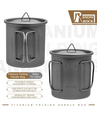 400ml Titanium Coffee Mug with Lid and Folding Handle - Perfect for Camping, Hiking, and Traveling - Buy Online on GoSupps.com
