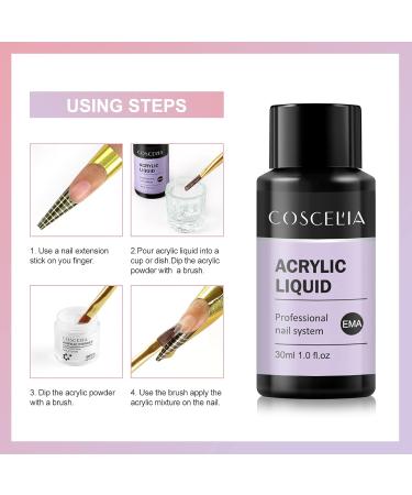 Acrylic Liquid Monomer Professional Salon Quality Acrylic Nails Extensions Nail Art 30ml Acrylic Monomer for Acrylic Powder - Buy Online on GoSupps.com