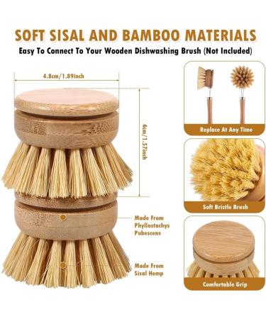 tibiu 6Pcs Soft Sisal Bristle Dish Natural Washing Brush Eco-Friendly Washing Up Brush Replacement - Buy Online on GoSupps.com