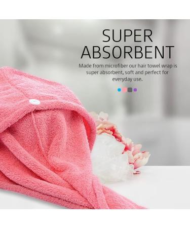 4 Pack Cash & Cart Microfiber Hair Towel Wrap for Women - Ultra Soft & Quick Drying Head Turbans - Super Absorbent Hair Towel for All Hair Types - Buy Online on GoSupps.com