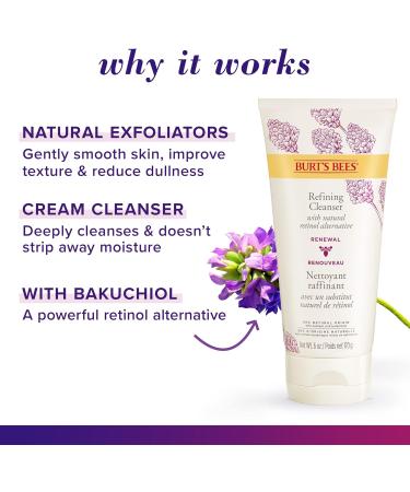 Burt's Bees Face Wash Renewal Refining Facial Cleanser with Bakuchiol Natural Retinol Alternative 170 g - Buy Online on GoSupps.com