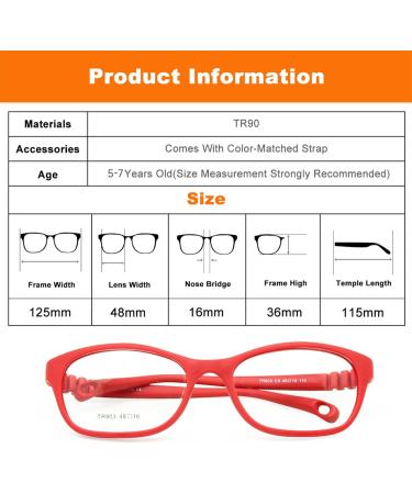 Enzodate Children's Optical Glasses with Flexible Cord - Size 48 Ideal for Boys & Girls Ages 5-7 - International Shipping Available - Buy Online on GoSupps.com