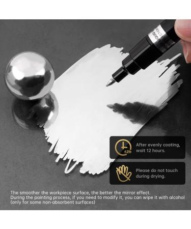 NiArt 6-Pack Liquid Chrome Metallic Paint Pens - Gold & Silver - 3 Tip Sizes - Mirror Reflective Permanence - for Metal, Glass, Plastic, Rock, Graffiti, Cars, DIY Art - Buy Online on GoSupps.com