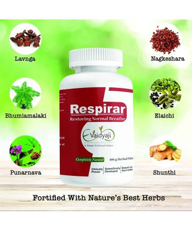 Pexal eVaidyaJi Respirar 100Gm for Respiratory Wellness | Relieves Coughing & Asthma Symptoms | Protects Lungs from Pollution | Natural Respiratory Support - Buy Online on GoSupps.com