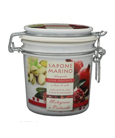 Marine soap pomegranate and pistachios moisturizing exfoliating cleanser based on vegetable oils and salt 100% natural scrub 350ml
